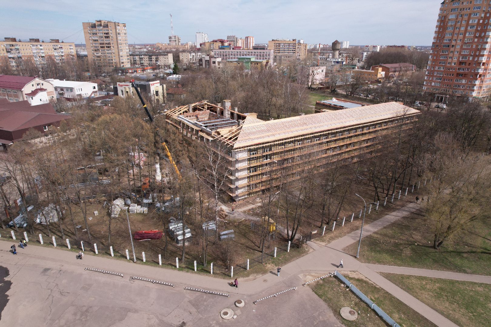 видео с коптера, ремонт школы 6 серпухов, школы в серпухове,