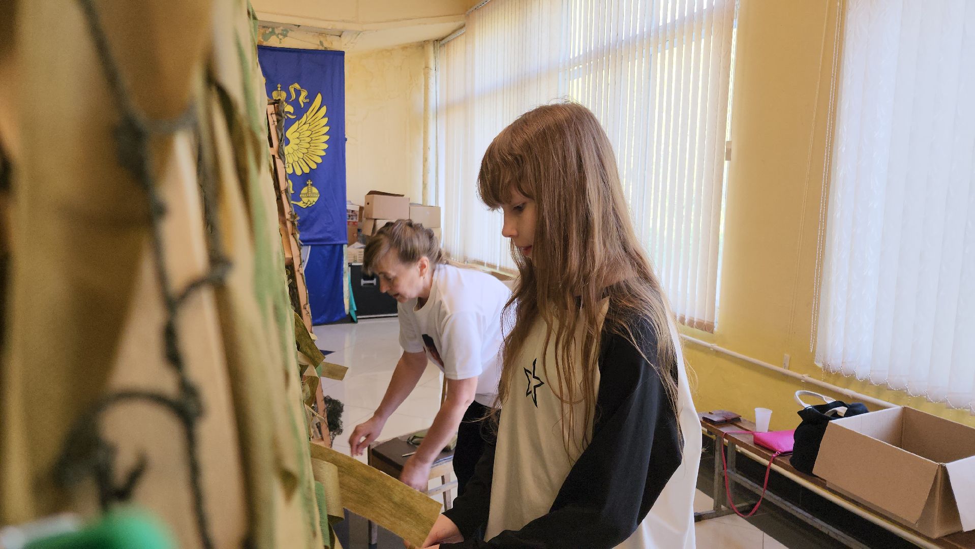 кашира, кашира-8, военный городок, мастер-класс, маскировочная сеть, гуманитарная помощь, сво,