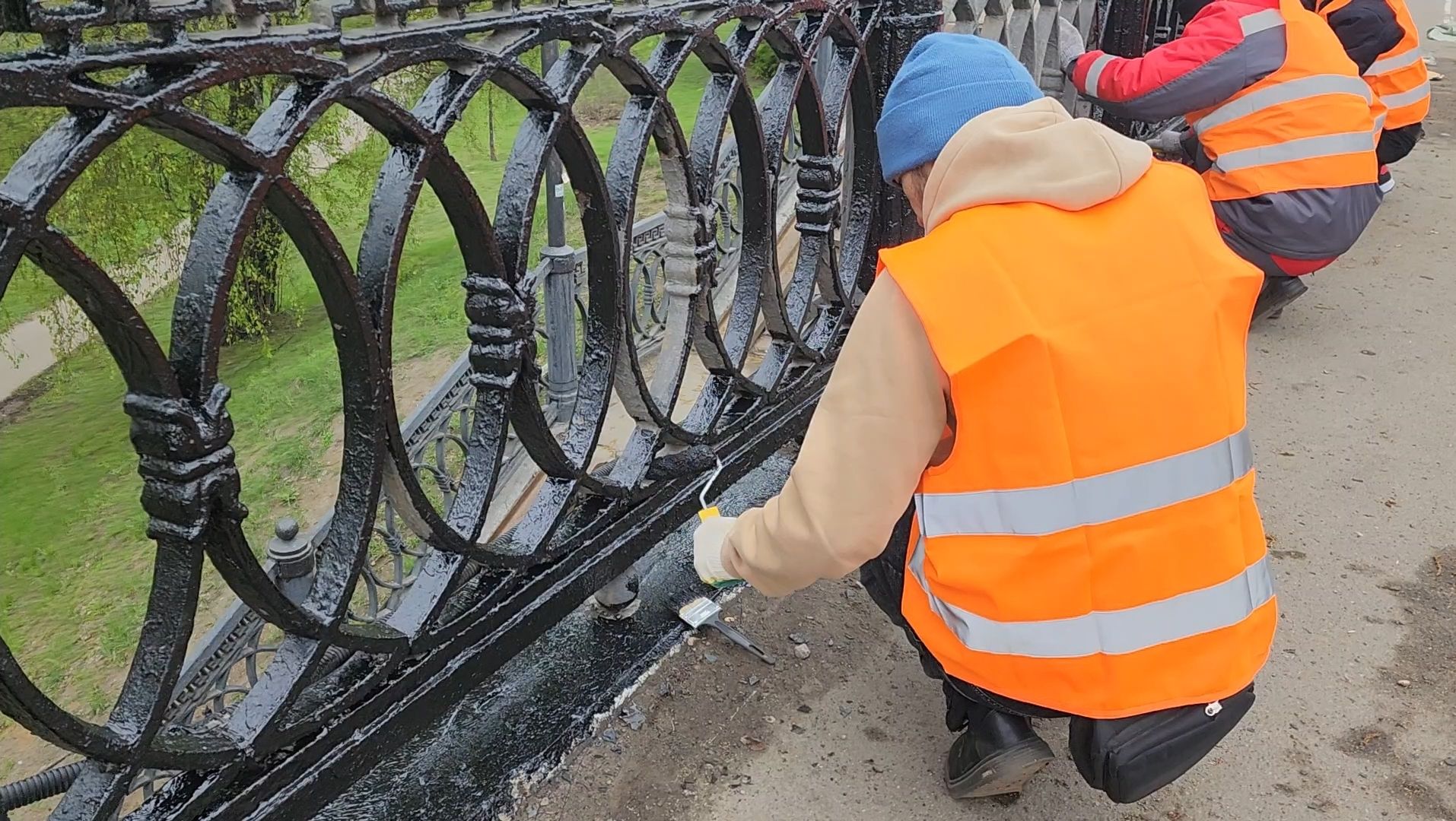 благоустройство, мост, покраска,