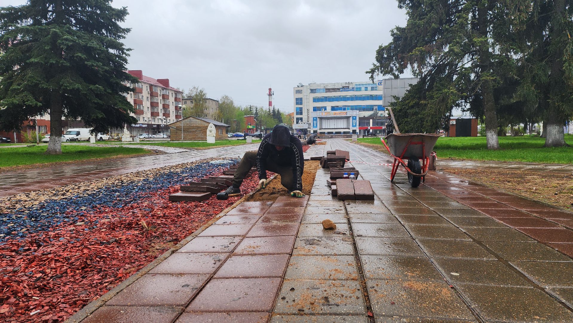 солнечногорск, советская площадь, подготовка к 9 мая, благоустройство,