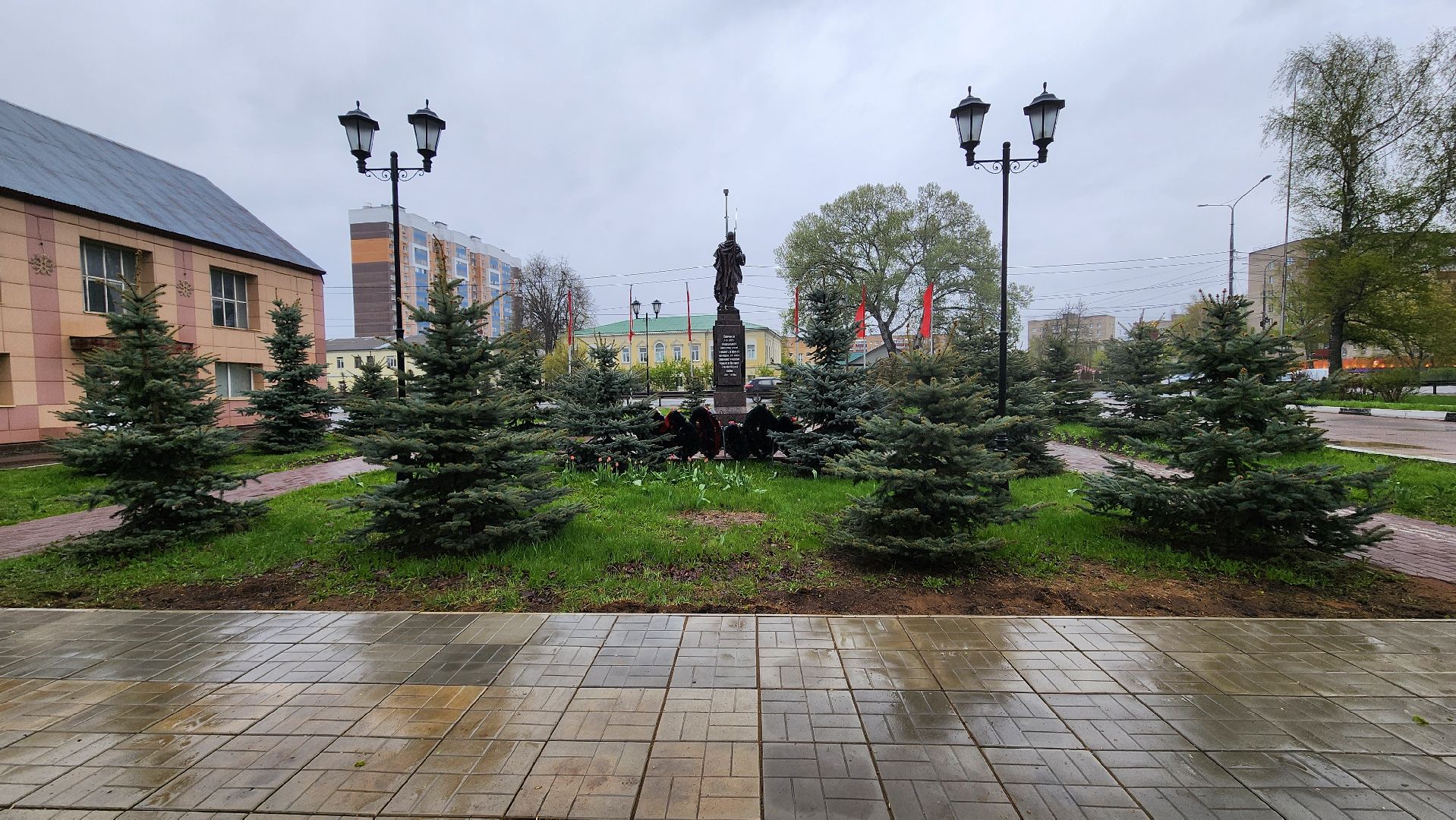 солнечногорск, советская площадь, подготовка к 9 мая, благоустройство,