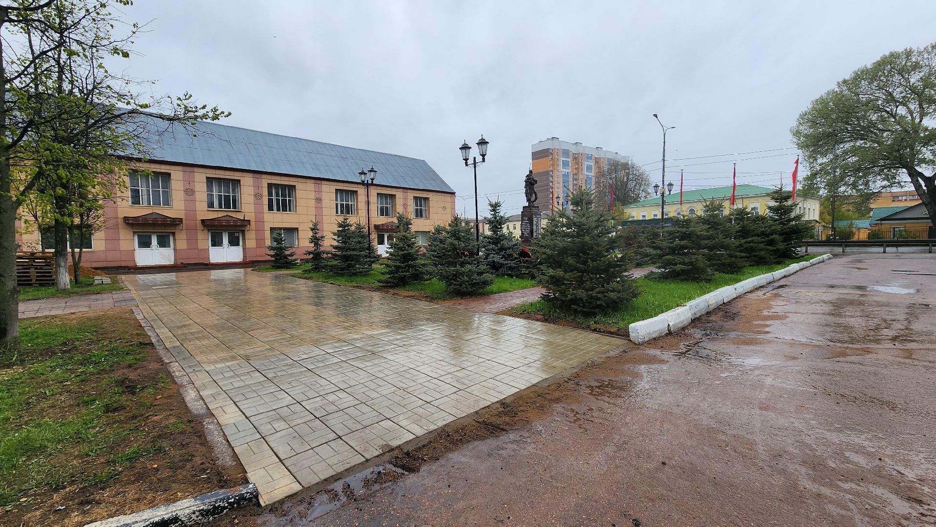 солнечногорск, советская площадь, подготовка к 9 мая, благоустройство,