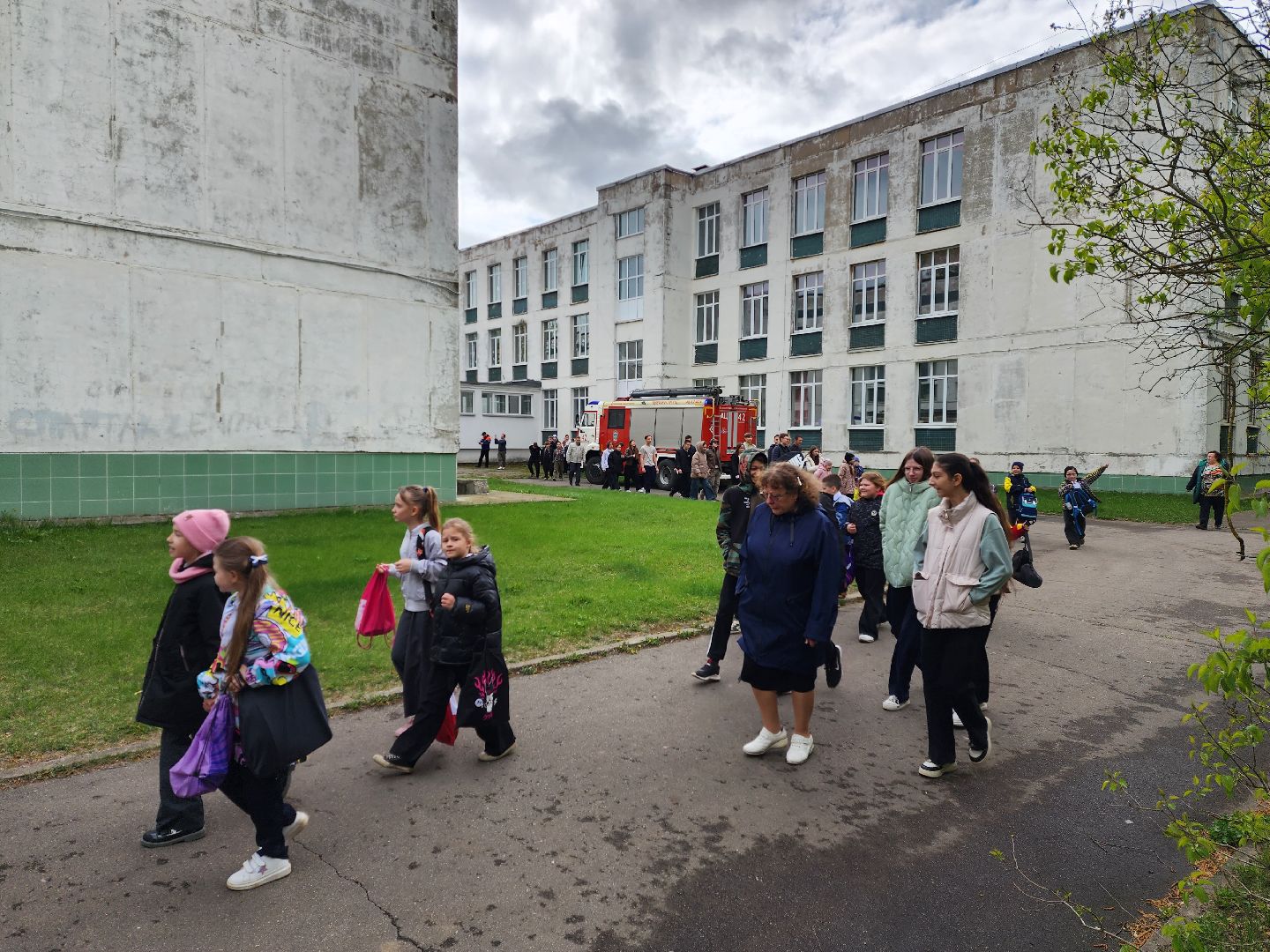 раменское, общество, пожарная безопасность, тренировочная эвакуация в средней школе 22 в дубовой роще,