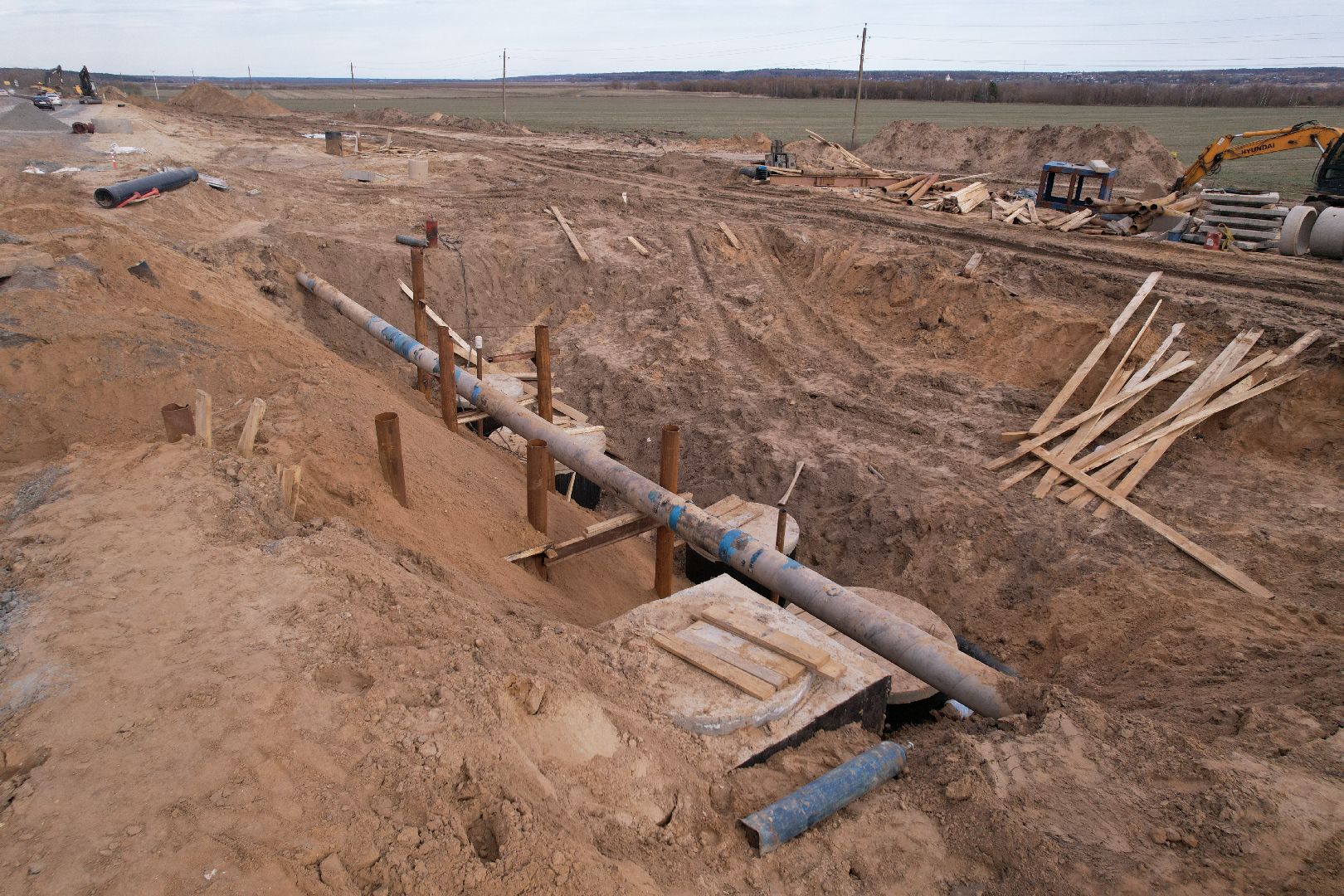видео с коптера, путепровод в аникеевке, ремонт дороги в серпухове,