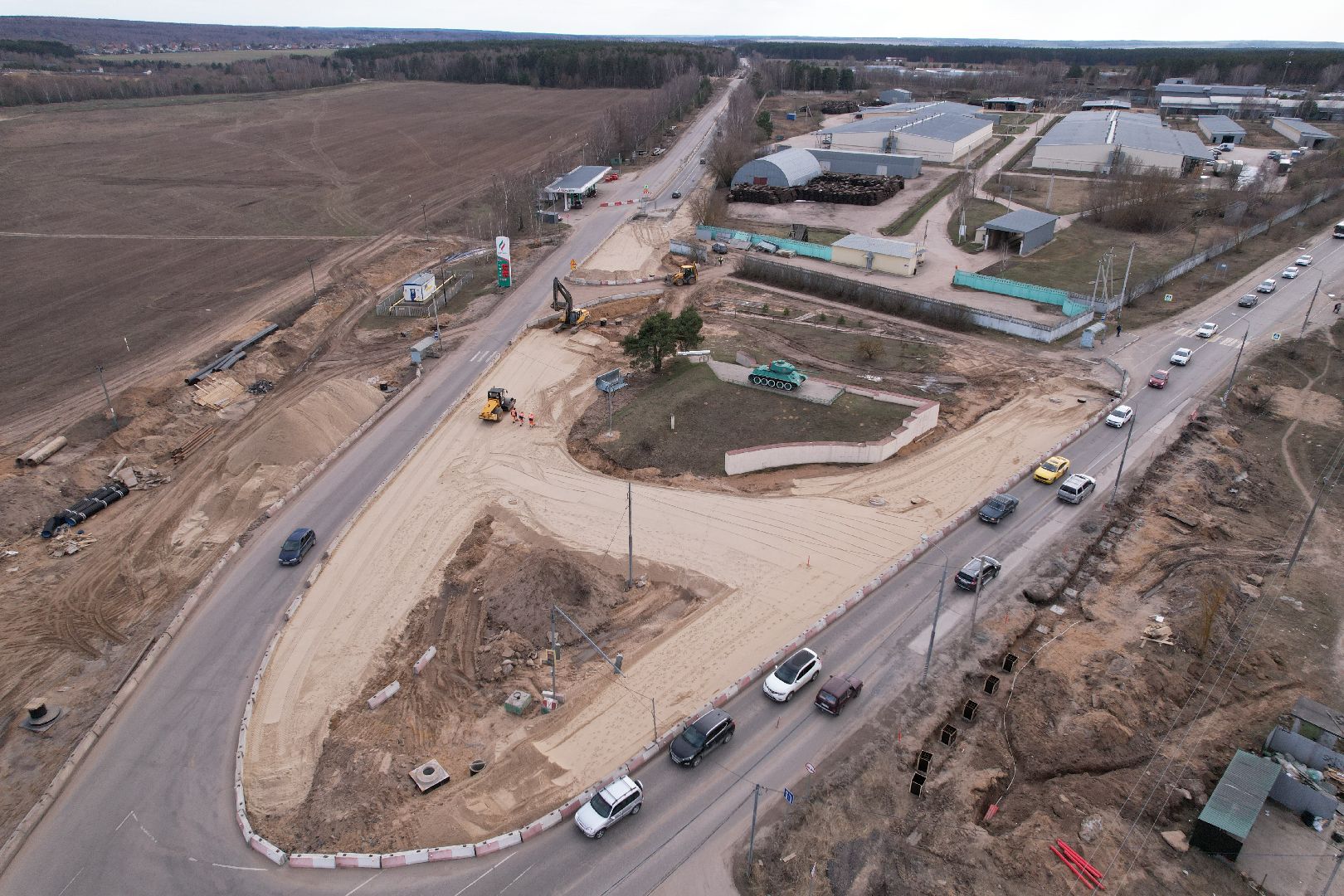 видео с коптера, путепровод в аникеевке, ремонт дороги в серпухове,