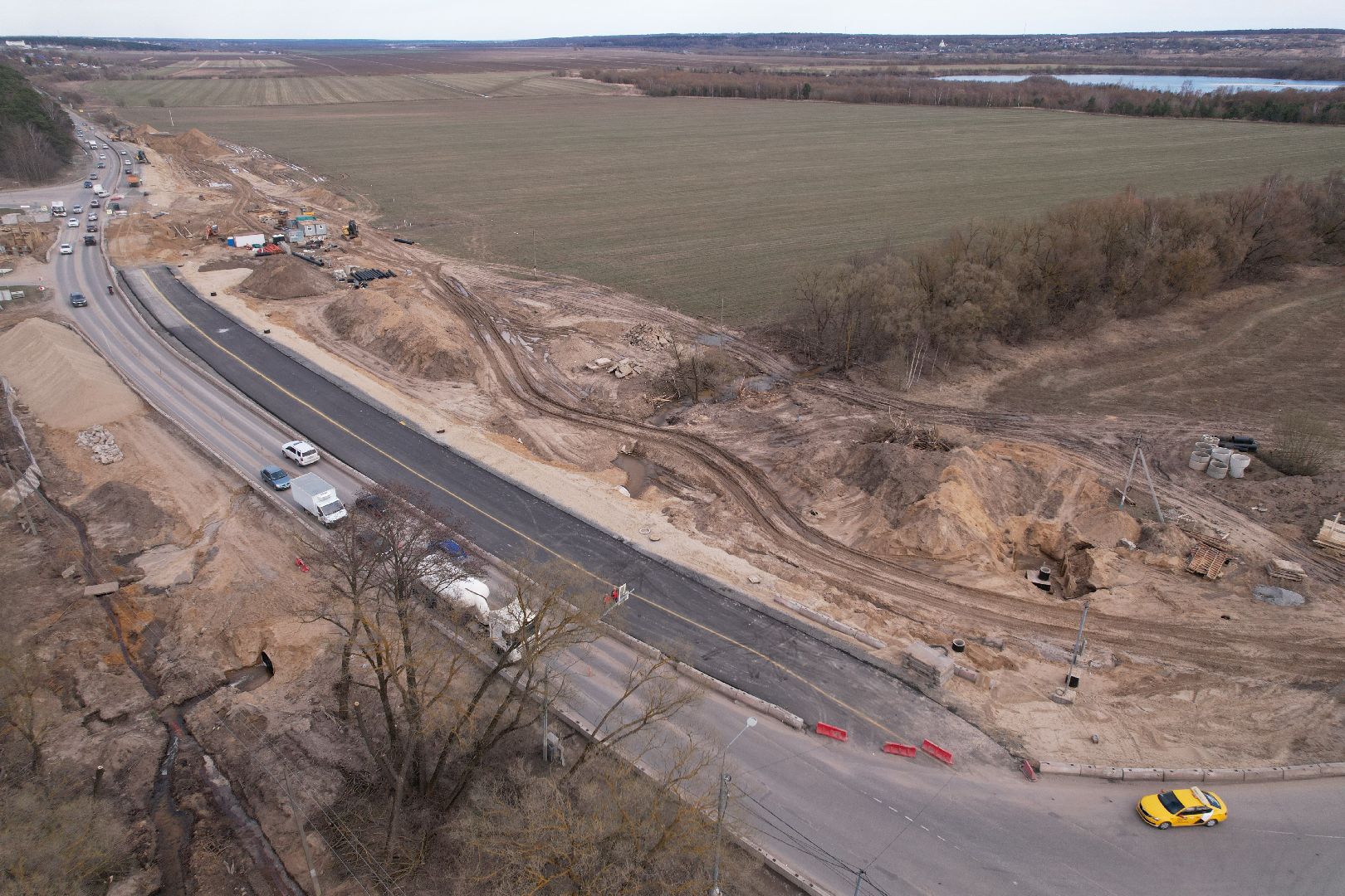 видео с коптера, путепровод в аникеевке, ремонт дороги в серпухове,