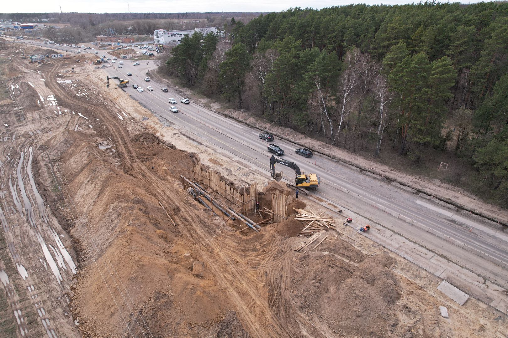 видео с коптера, путепровод в аникеевке, ремонт дороги в серпухове,