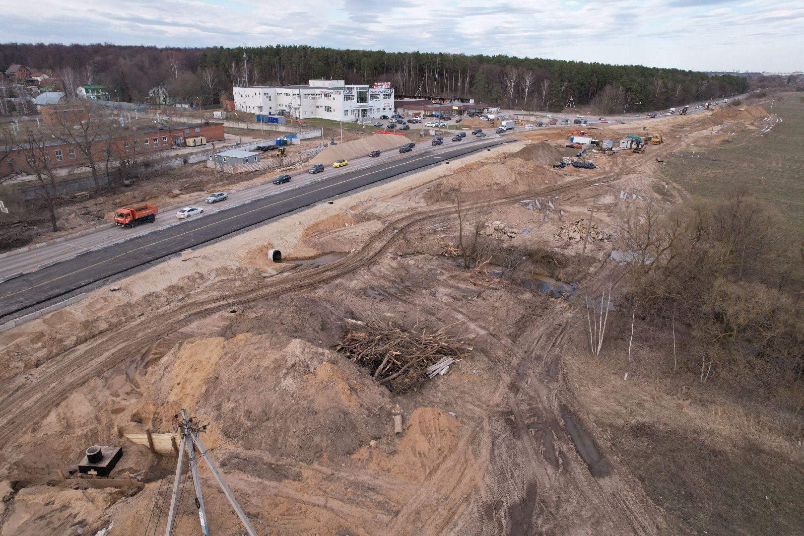 видео с коптера, путепровод в аникеевке, ремонт дороги в серпухове,