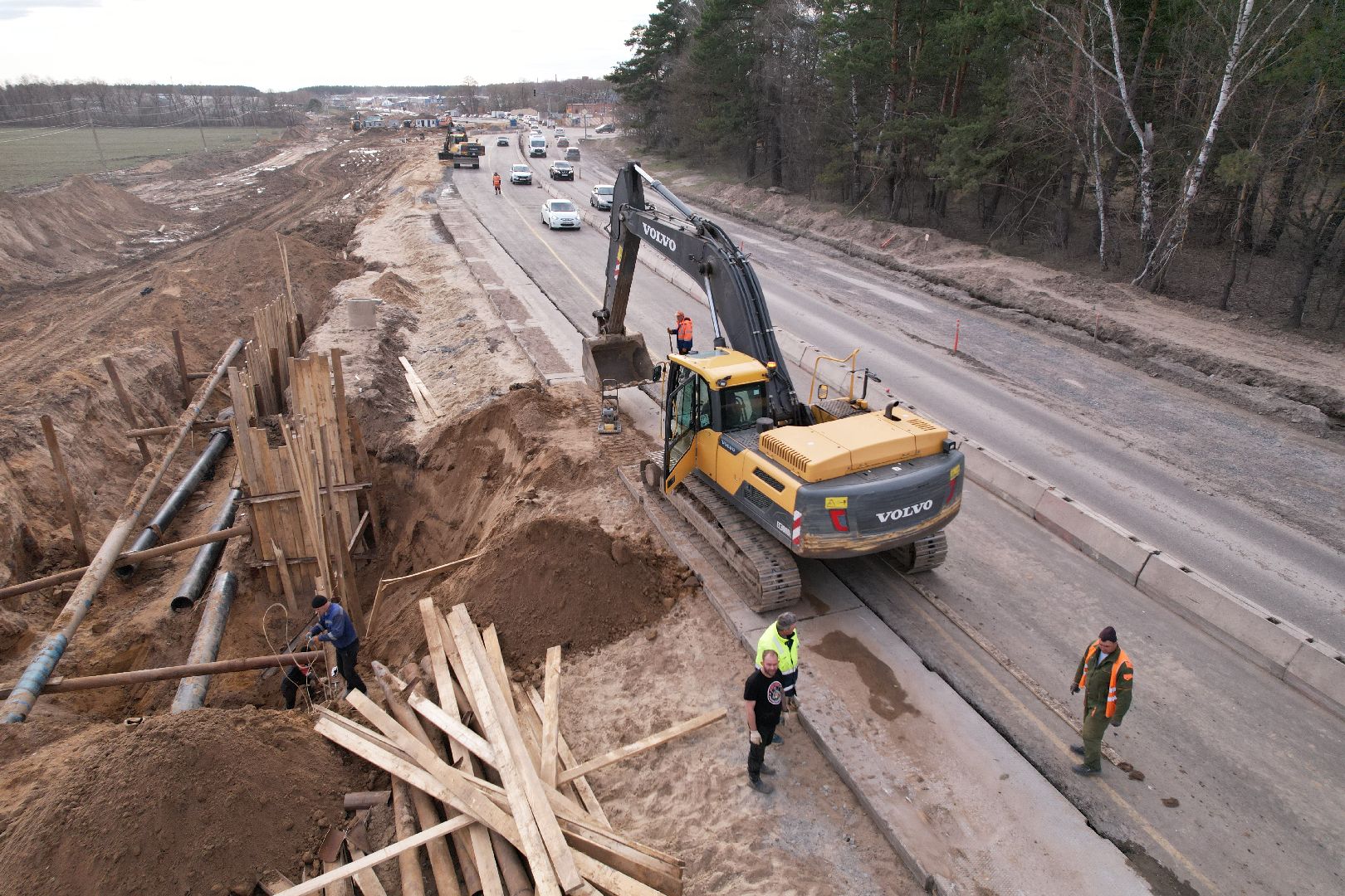 видео с коптера, путепровод в аникеевке, ремонт дороги в серпухове,