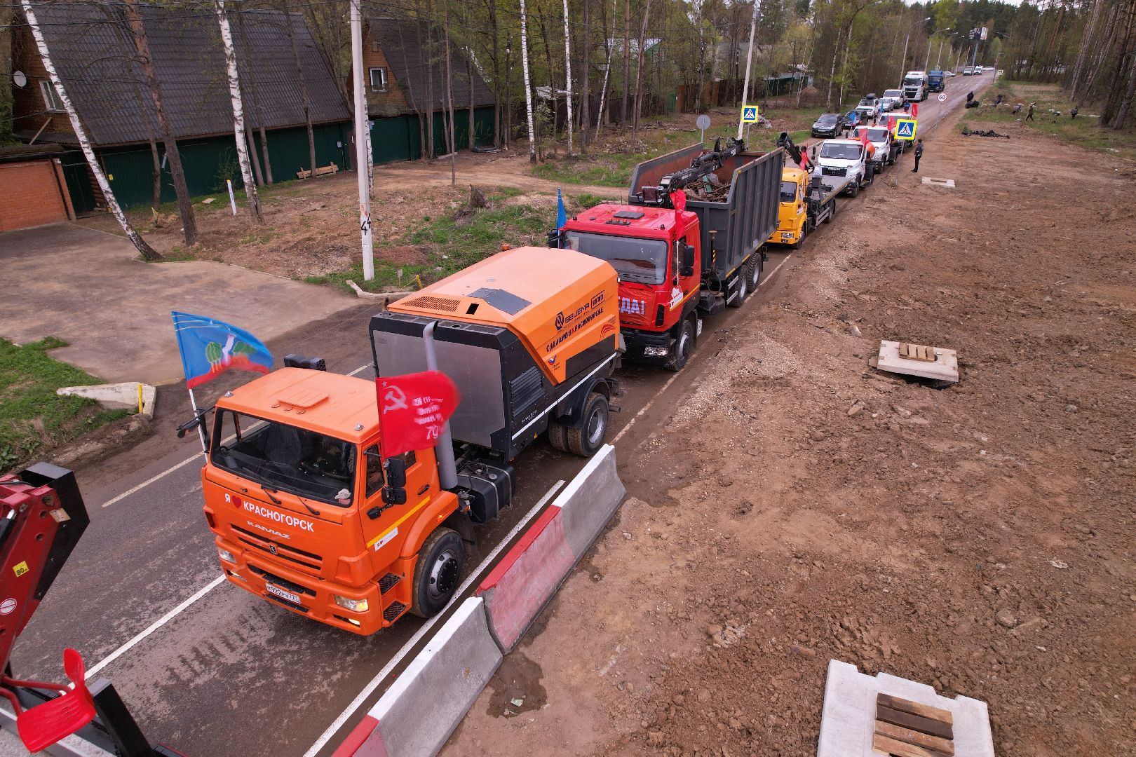 видео с коптера, путепровод в аникеевке, дороги подмосковья,
