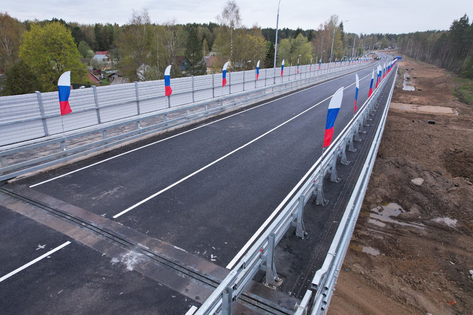 видео с коптера, путепровод в аникеевке, дороги подмосковья,