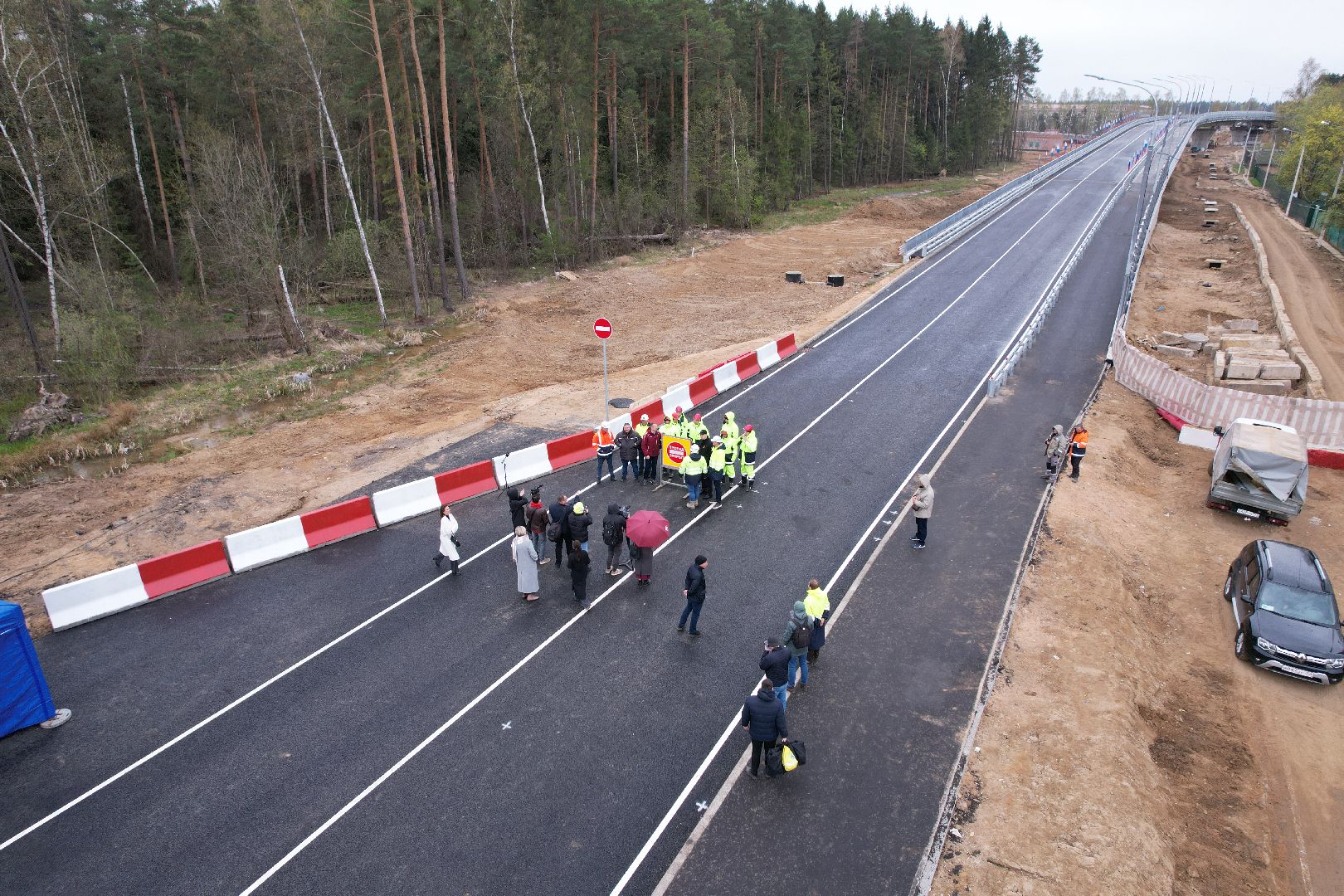 видео с коптера, путепровод в аникеевке, дороги подмосковья,