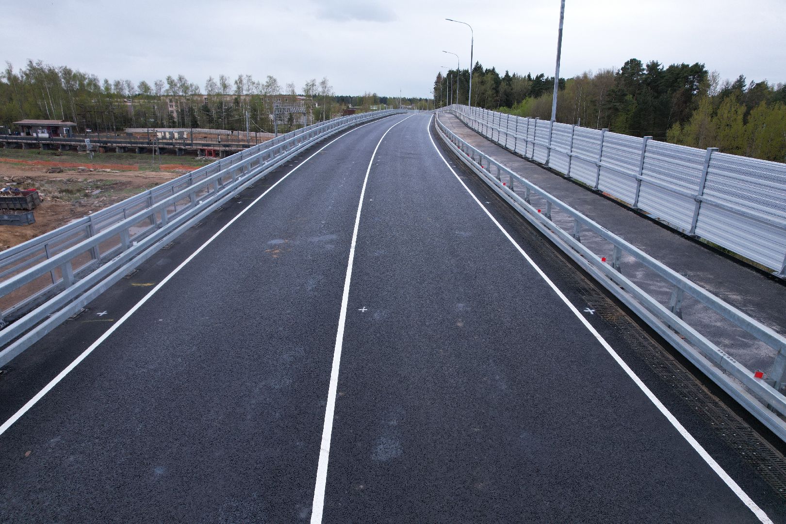 видео с коптера, путепровод в аникеевке, дороги подмосковья,