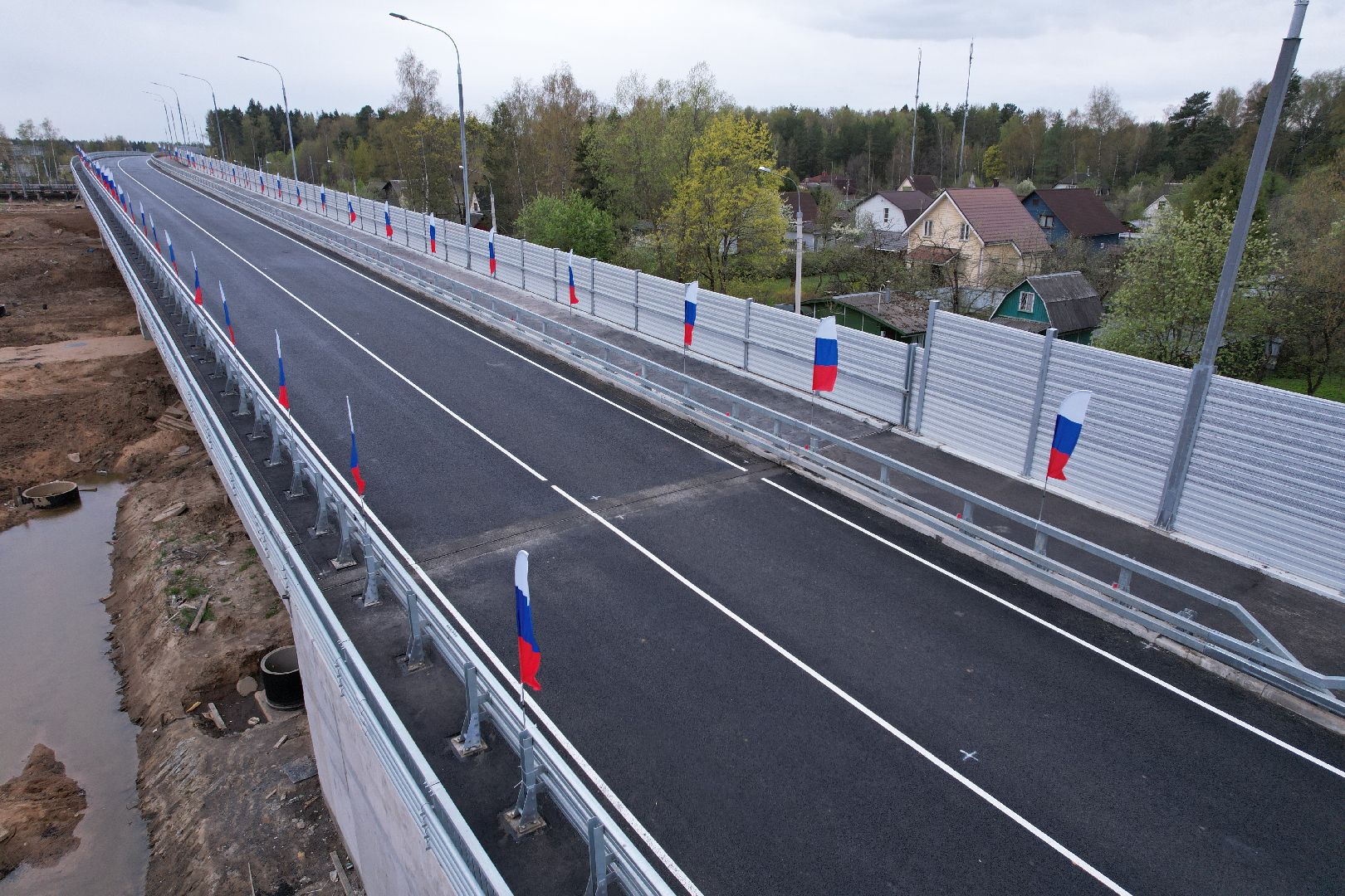 видео с коптера, путепровод в аникеевке, дороги подмосковья,
