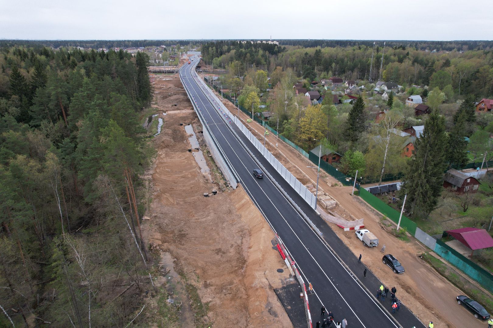 видео с коптера, путепровод в аникеевке, дороги подмосковья,