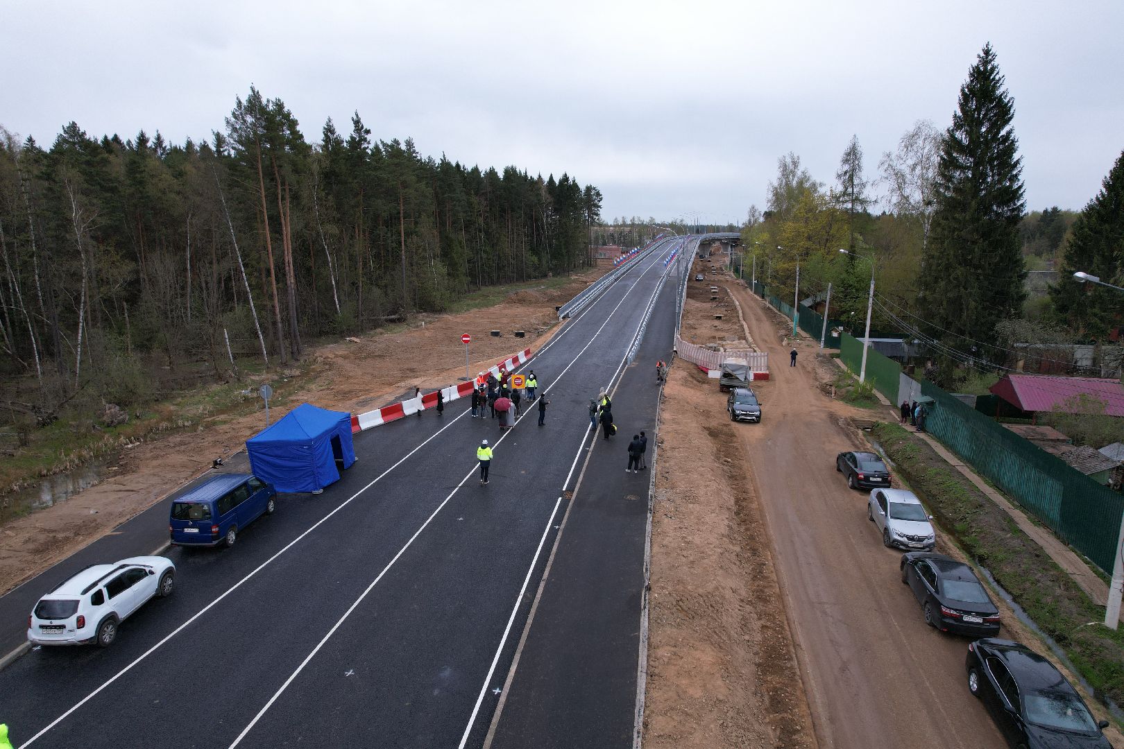 видео с коптера, путепровод в аникеевке, дороги подмосковья,