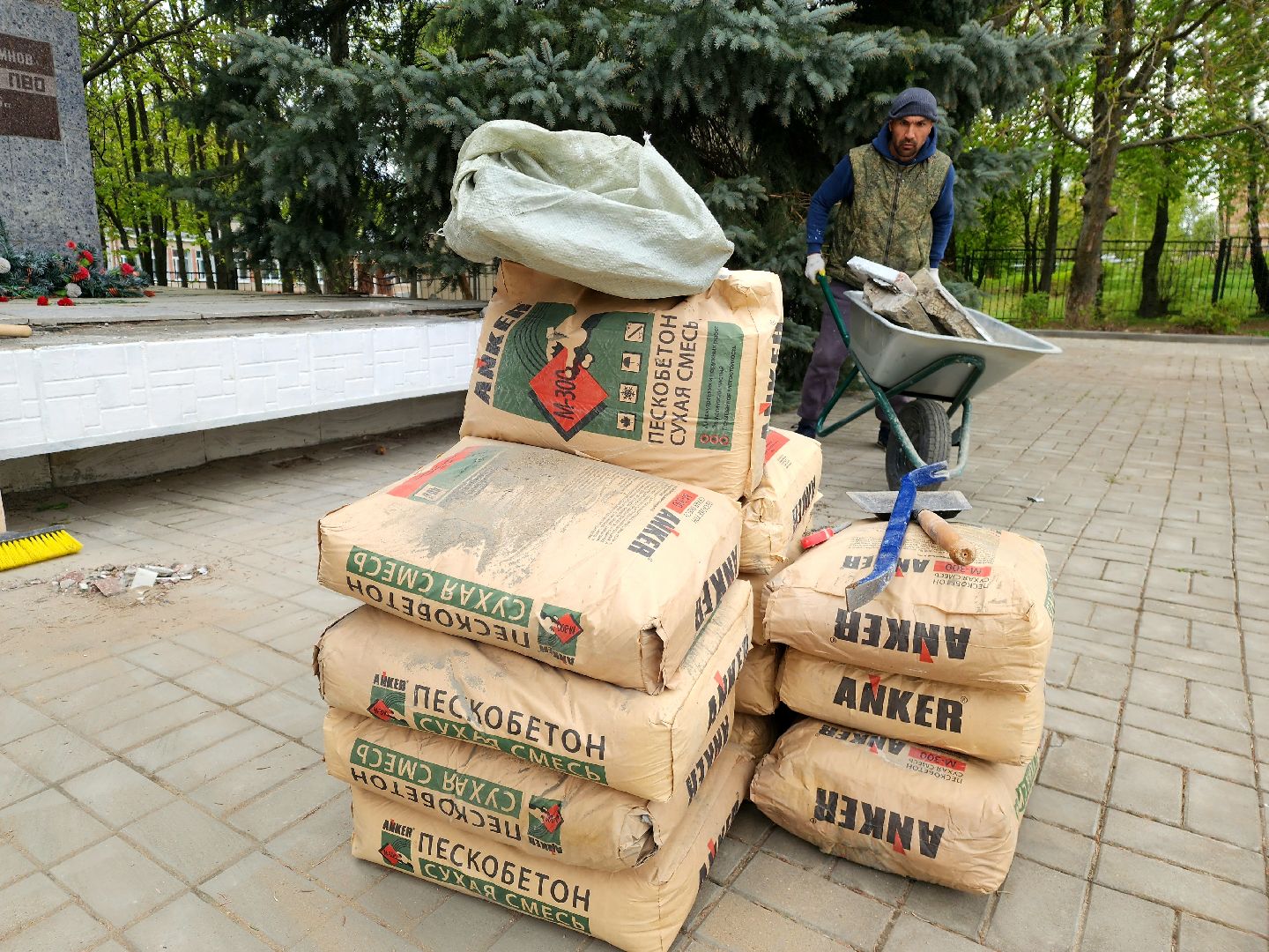 пущино, серпухов, липицы, ремонт памятника вов,