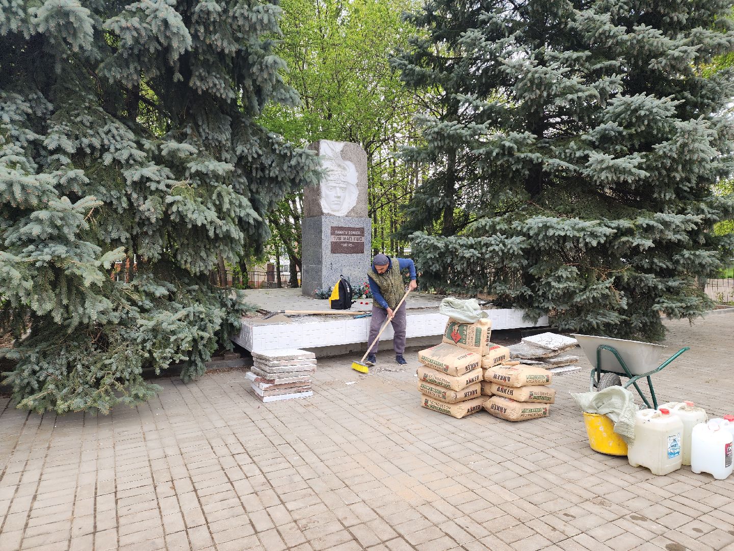 пущино, серпухов, липицы, ремонт памятника вов,