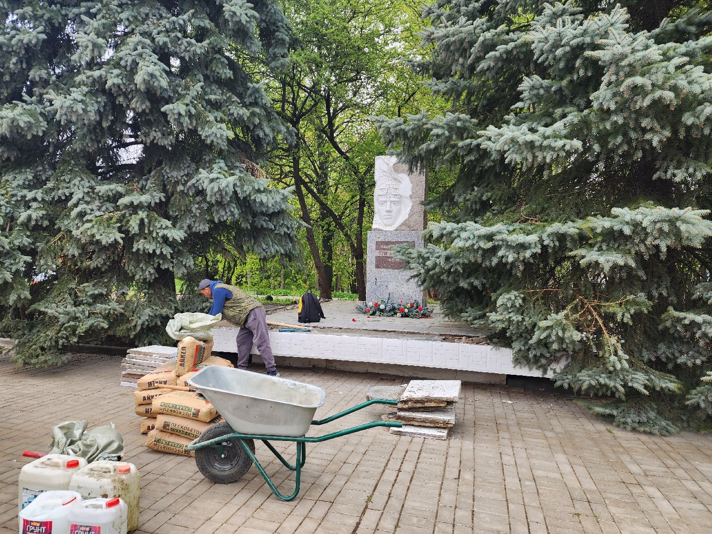 пущино, серпухов, липицы, ремонт памятника вов,