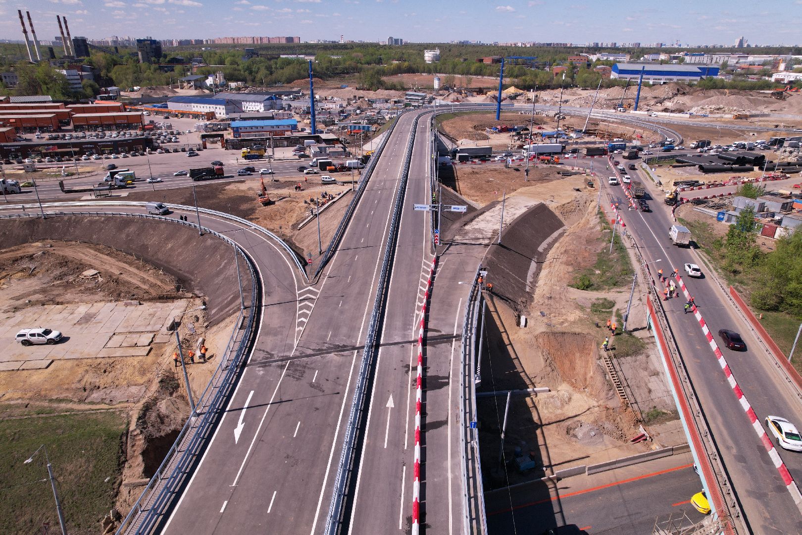 видео с коптера, дороги подмосковья, развязка каширского и володарского шоссе,