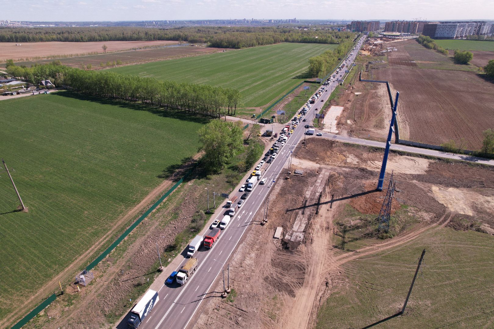 видео с коптера, дороги подмосковья, развязка каширского и володарского шоссе,