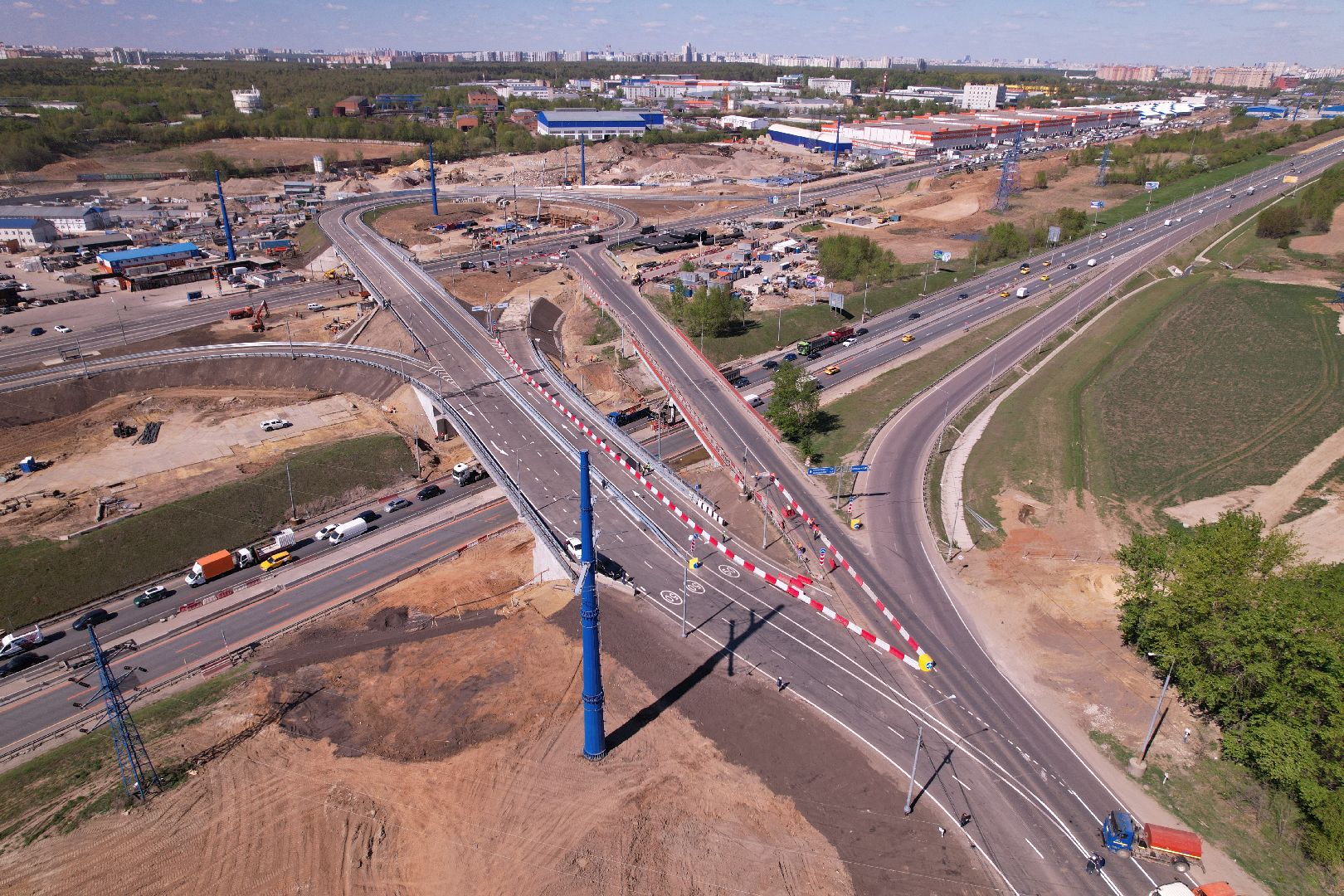 видео с коптера, дороги подмосковья, развязка каширского и володарского шоссе,