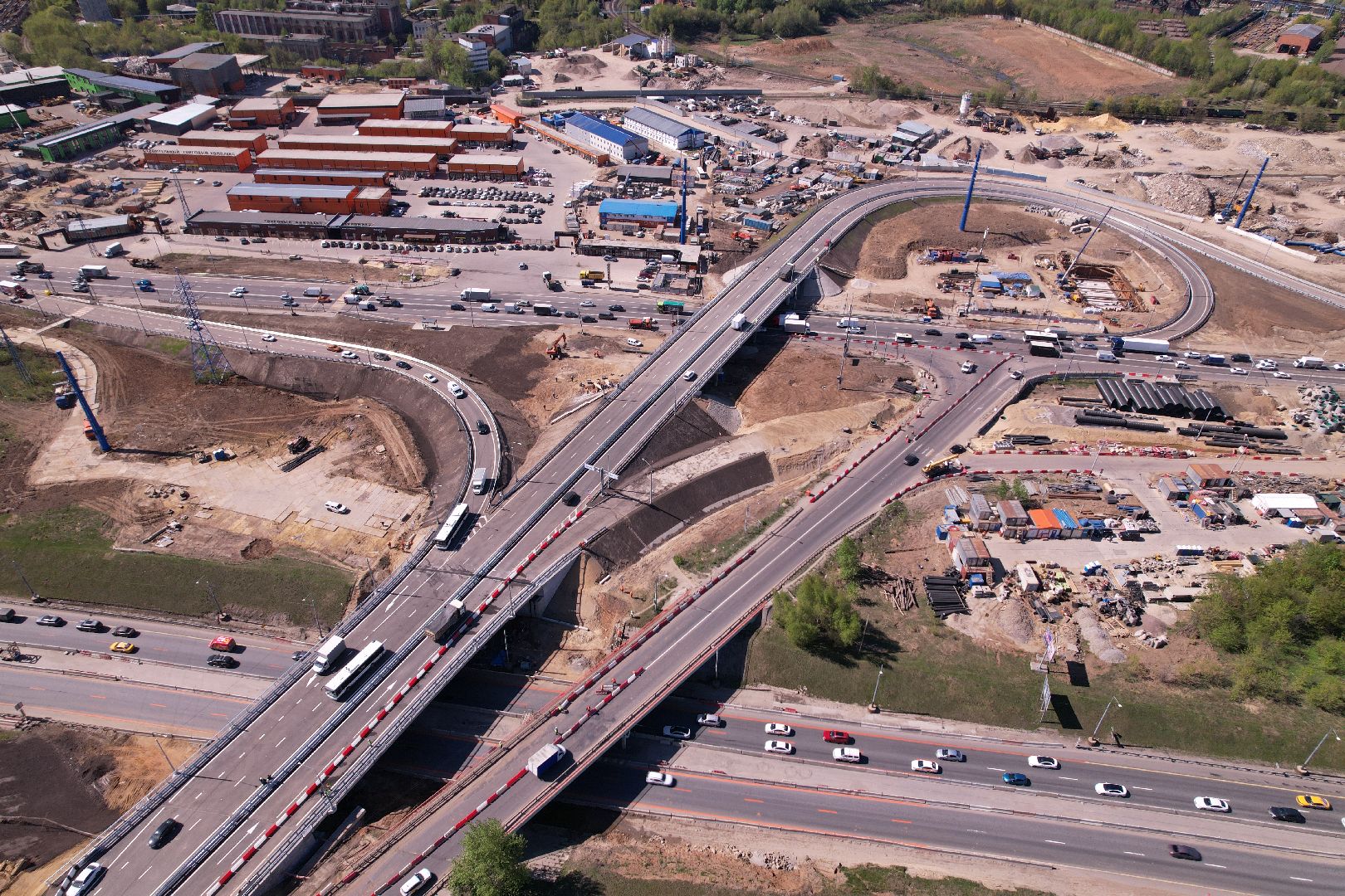 видео с коптера, дороги подмосковья, развязка каширского и володарского шоссе,