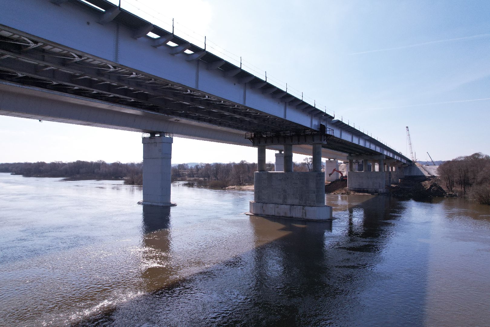 видео с коптера, мост Подольских курсантов, ремонт моста в серпухове,