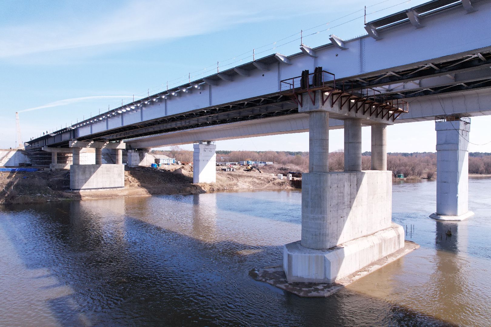 видео с коптера, мост Подольских курсантов, ремонт моста в серпухове,