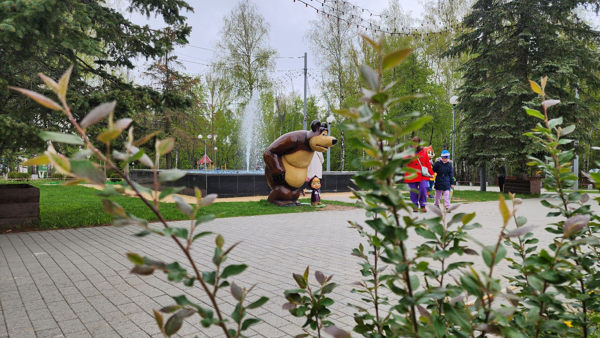 кашира, парк, фонтан, теплый сезон, благоустройство, озеленение,