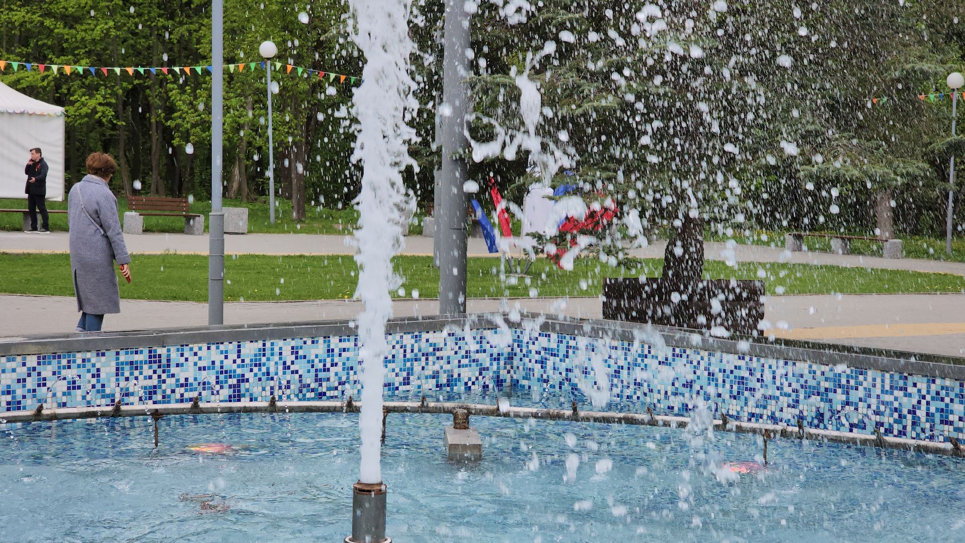 кашира, парк, фонтан, теплый сезон, благоустройство, озеленение,