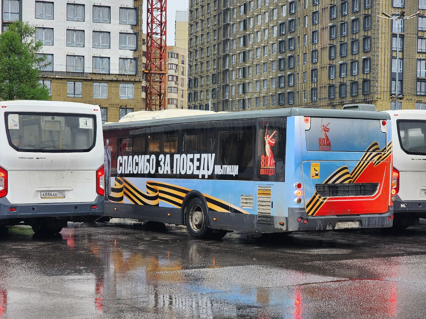 мытищи, украшение автобуса к 9 мая,