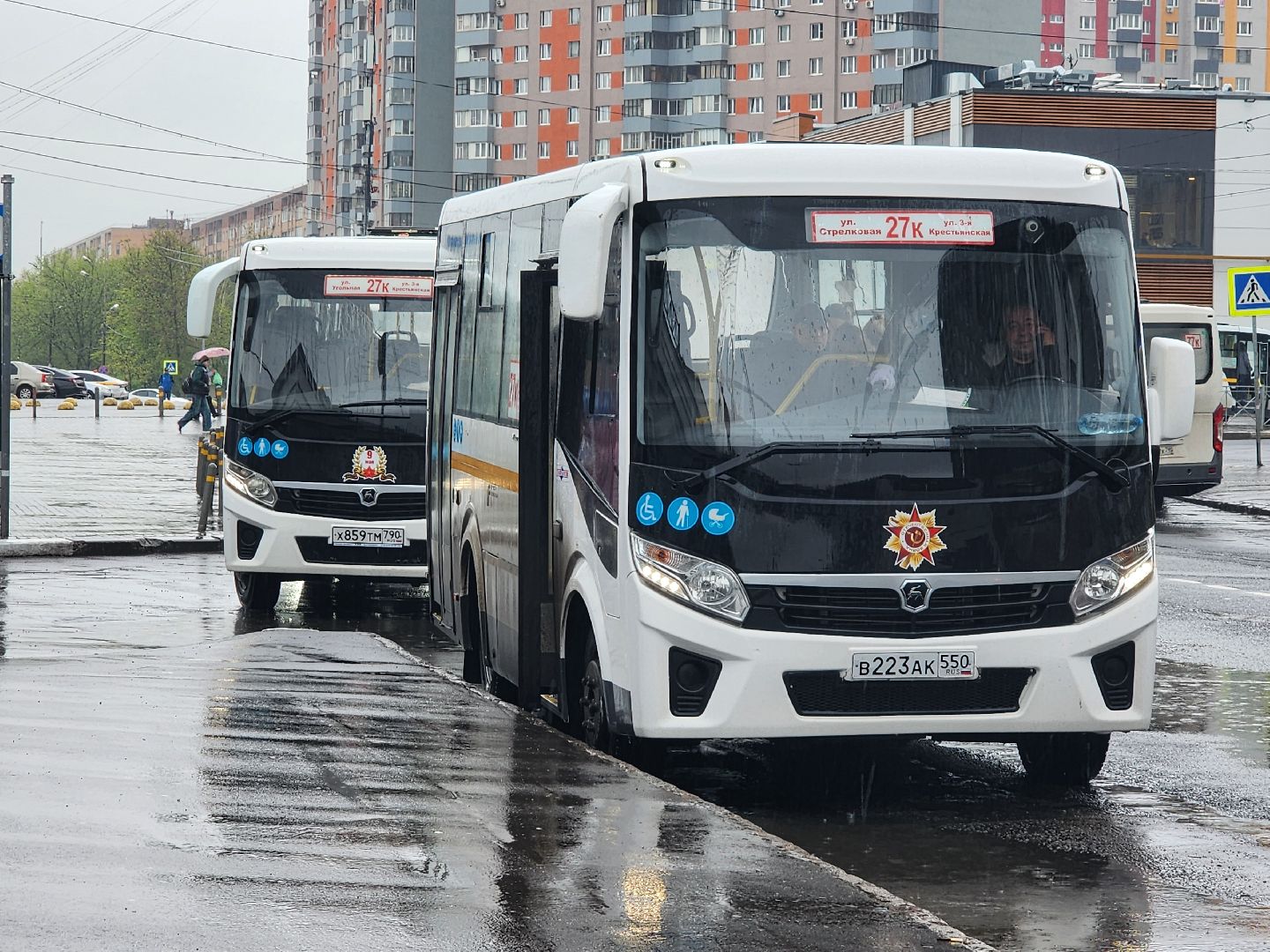 мытищи, украшение автобуса к 9 мая,