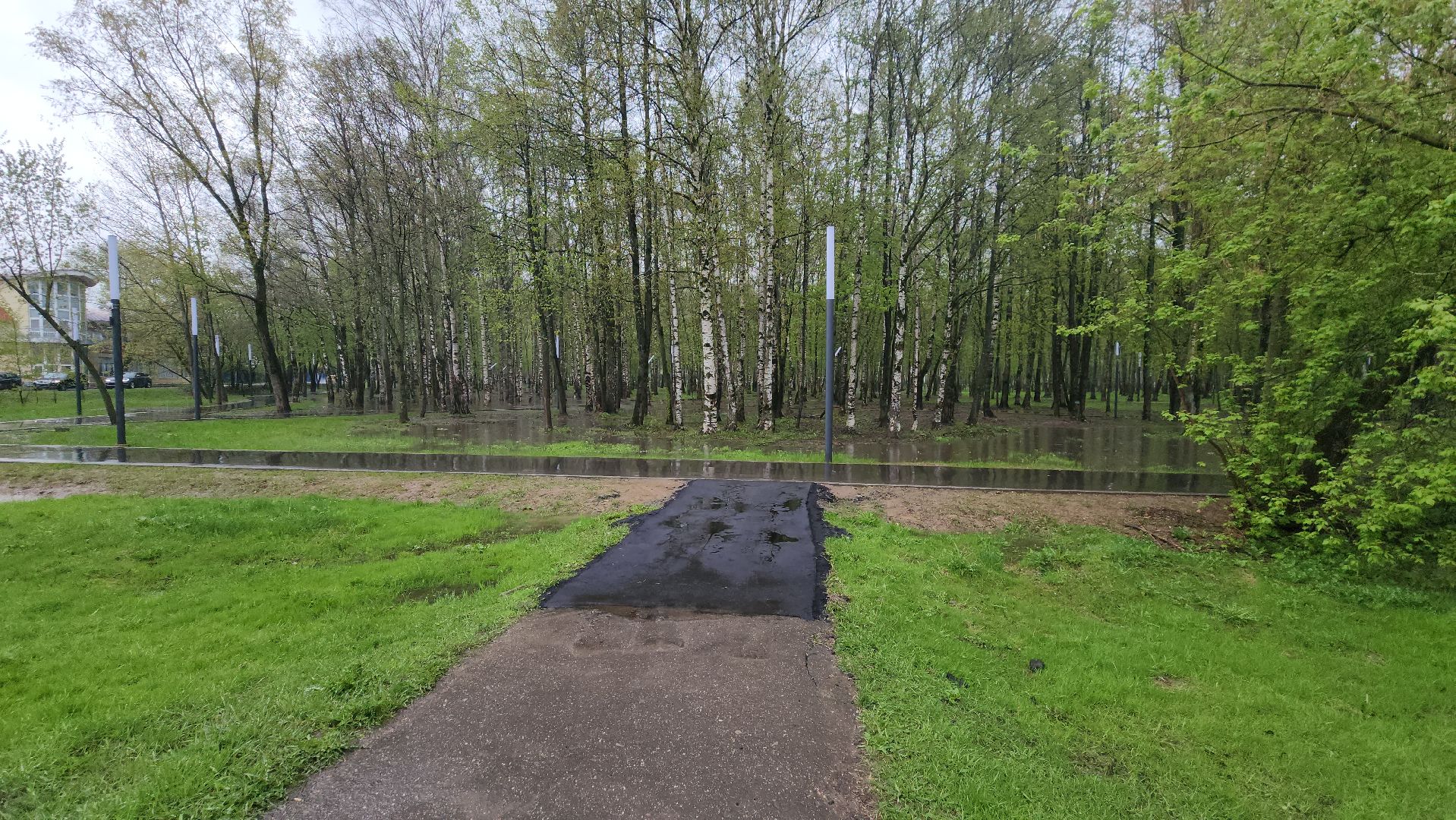 асфальтирование, пешеходная зона, Лобня, Парк,