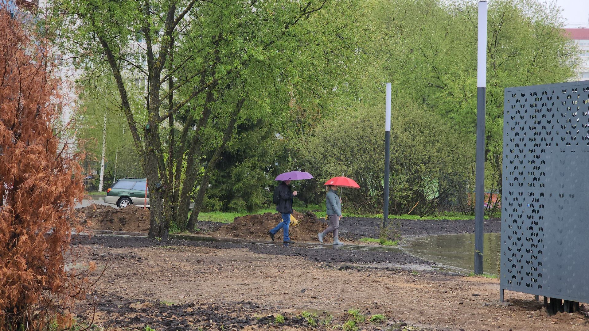 асфальтирование, пешеходная зона, Лобня, Парк,