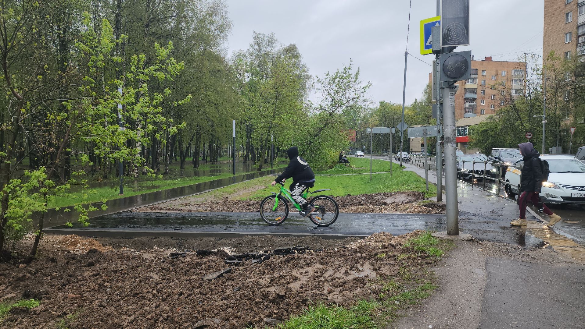 асфальтирование, пешеходная зона, Лобня, Парк,