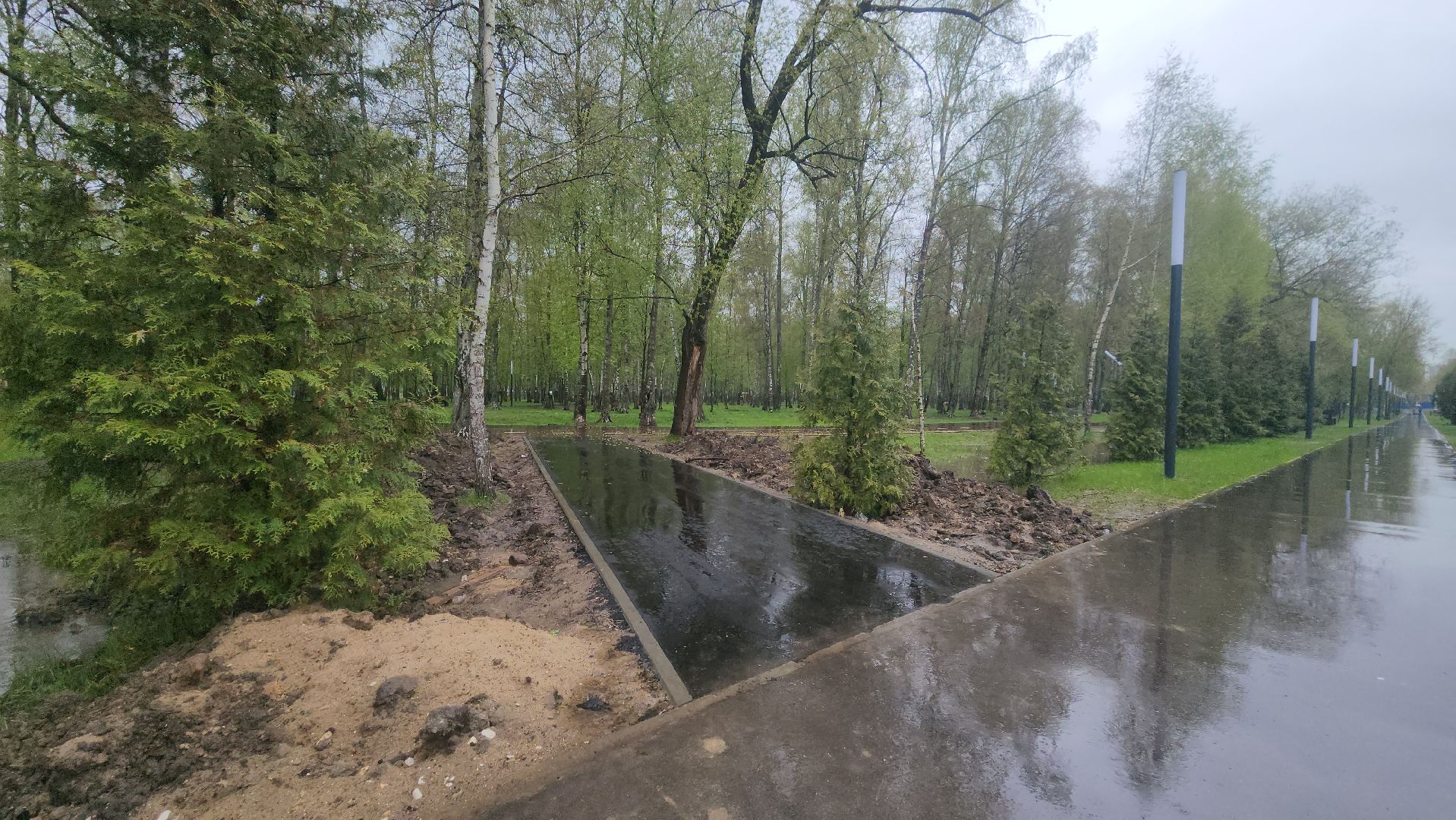 асфальтирование, пешеходная зона, Лобня, Парк,