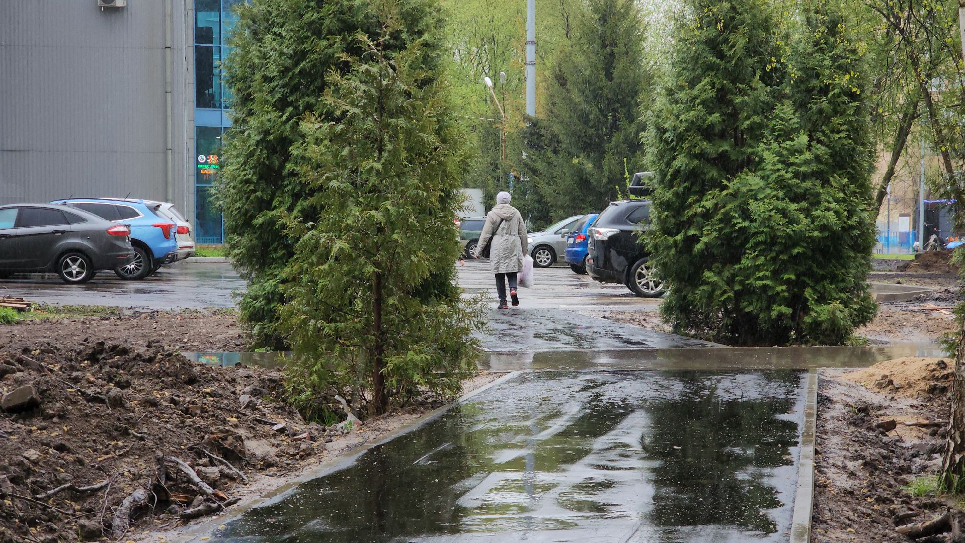 асфальтирование, пешеходная зона, Лобня, Парк,