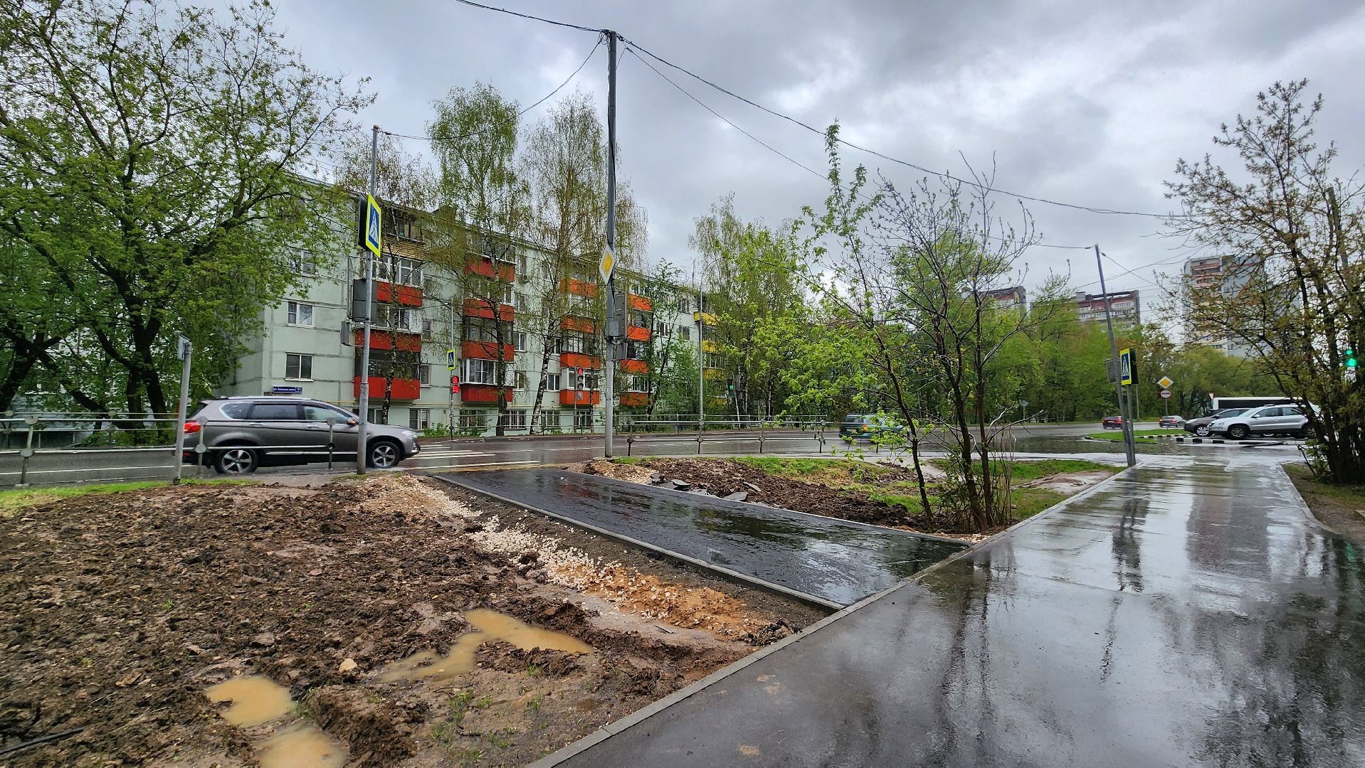 асфальтирование, пешеходная зона, Лобня, Парк,