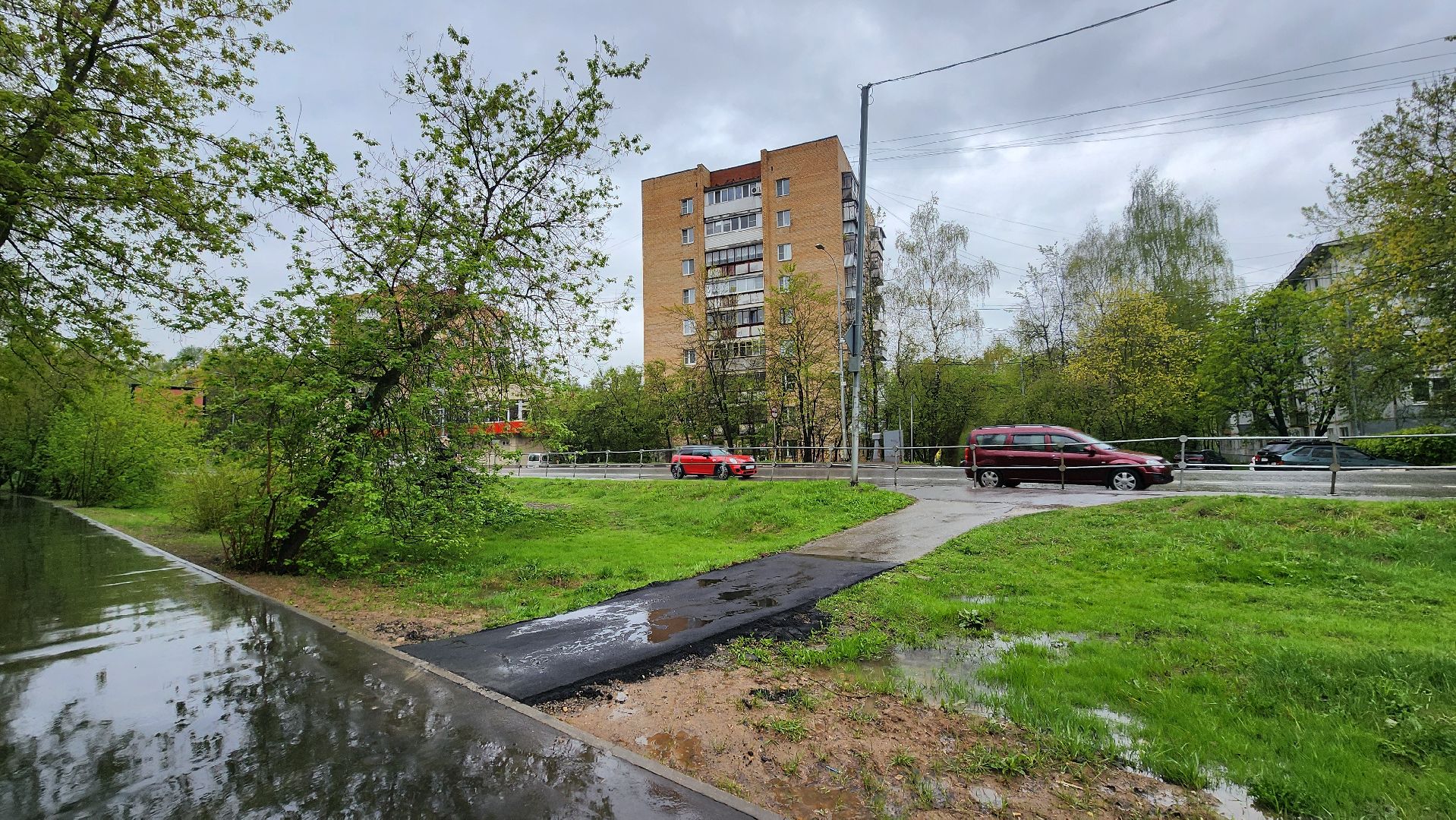 асфальтирование, пешеходная зона, Лобня, Парк,