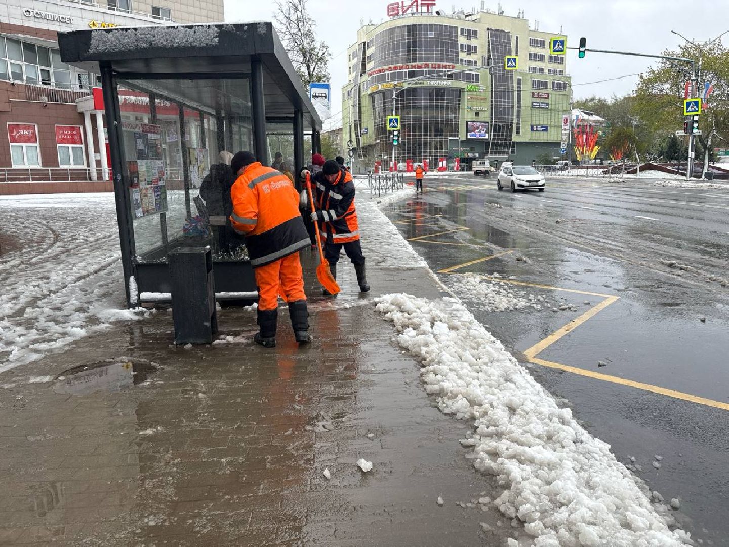 пушкино, снегопад, коммунальная служба,коммунальная техника,