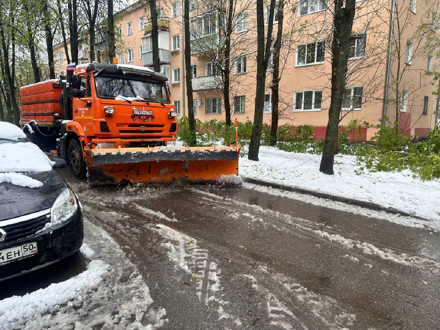 красноармейск, городской округ пушкинский, скандинавский циклон, майский снег, ликвидация последствий непогоды,