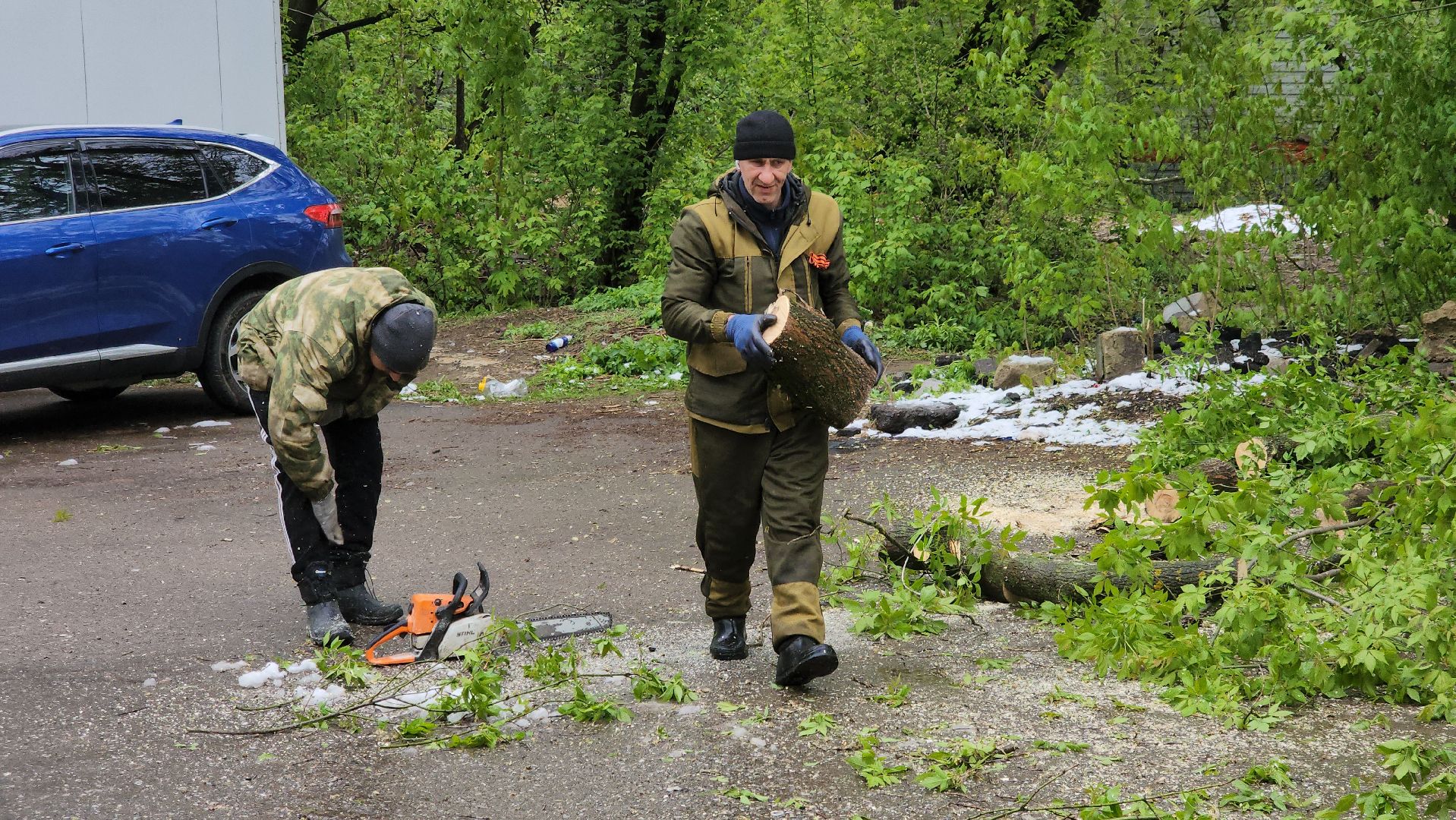 долгопрудный, снегопад, деревья, мбу благоустройство, первомайская,