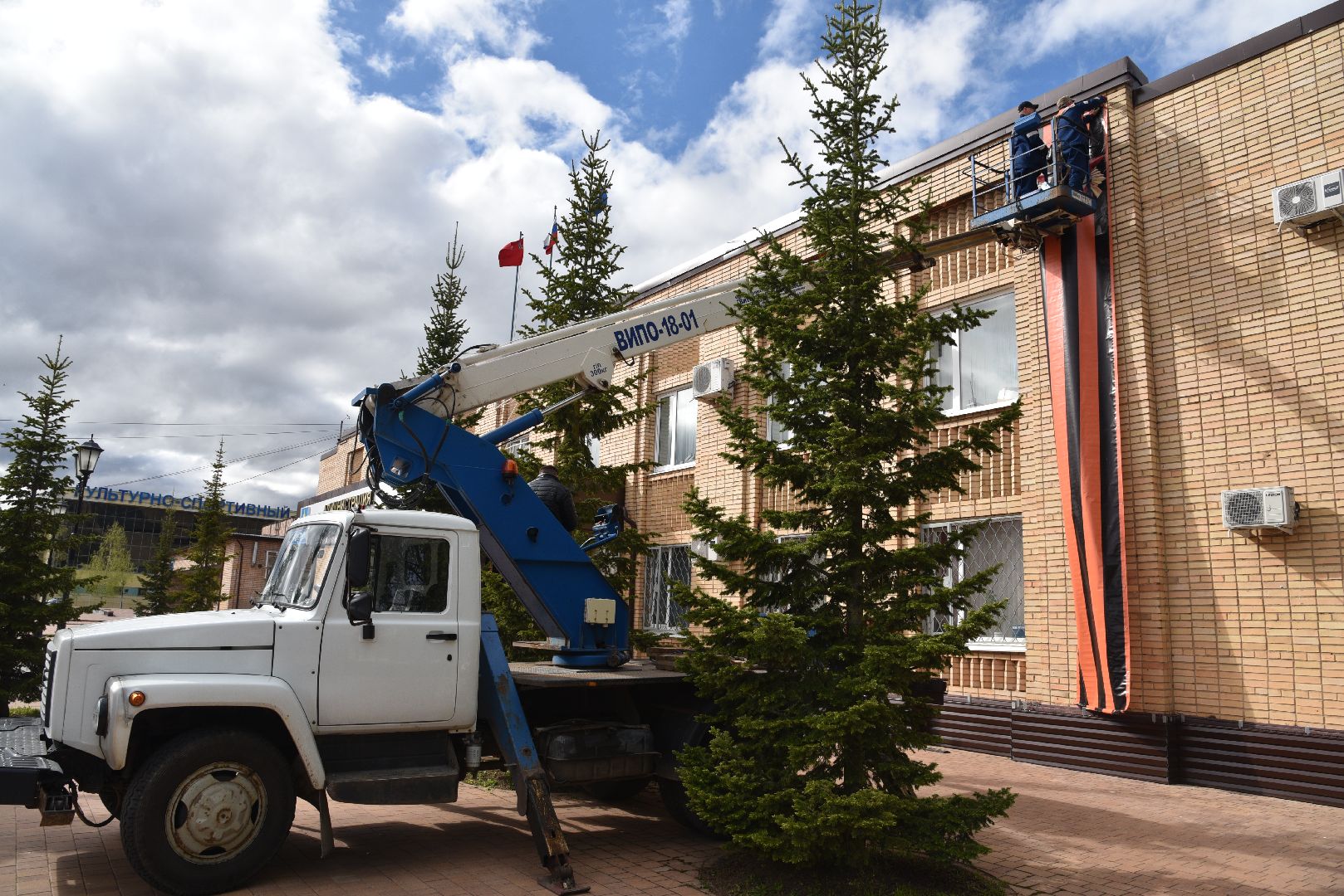 лотошино, день победы, украшение города,