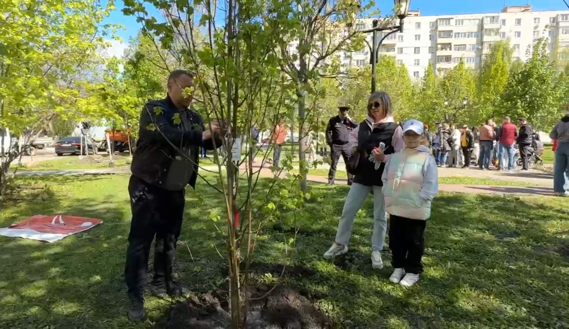Реутов , Сад памяти, Посадка деревьев , Липы, Яблони,Черемуха,  Береза,