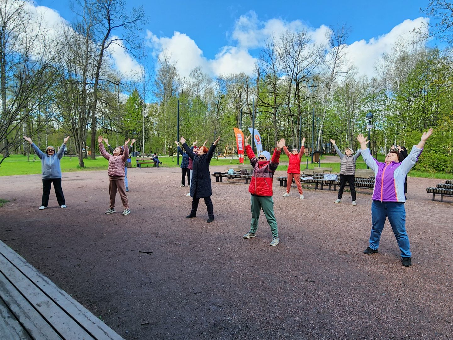 фрязино, лесопарк, гимнастика, физкультура,