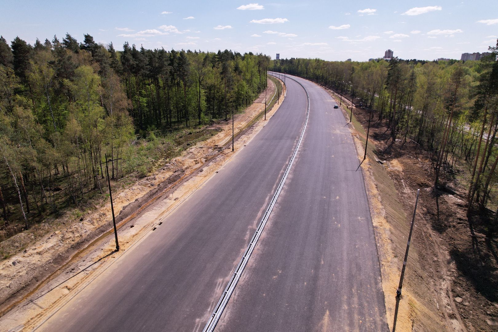 видео с коптера, юла, дороги подмосковья,