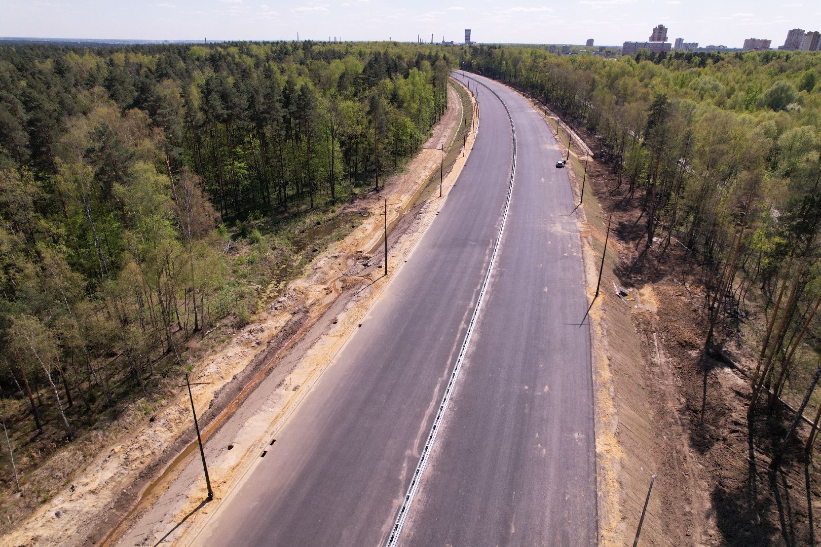 видео с коптера, юла, дороги подмосковья,