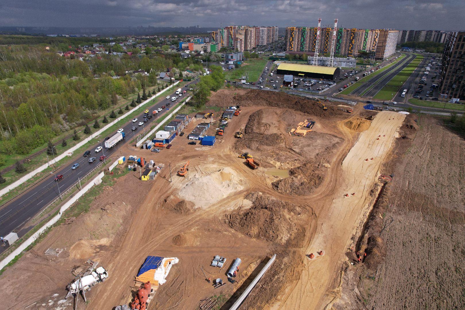 видео с коптера, дороги подмосковья, володарское шоссе,