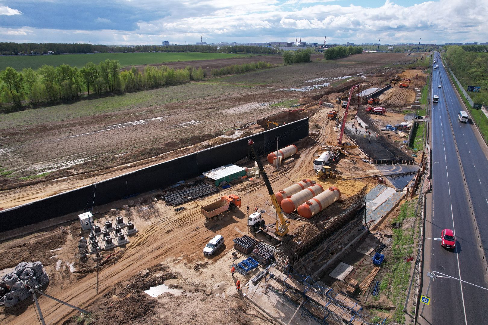 видео с коптера, дороги подмосковья, володарское шоссе,